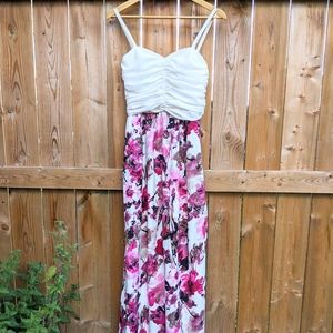 Pink Floral Maxi Summer Dress